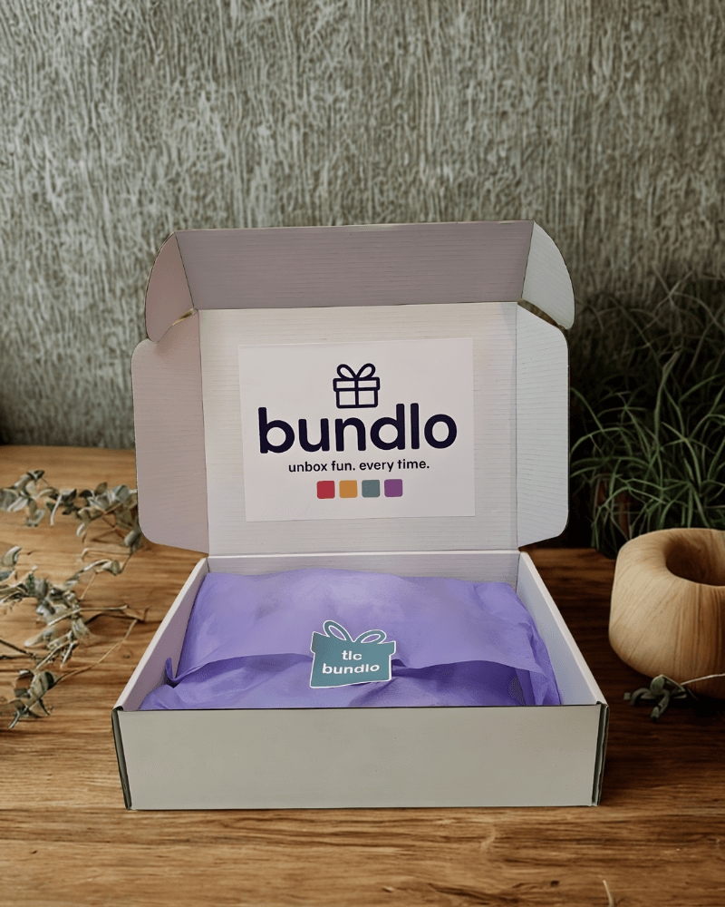 Bundlo mystery gift box in the UAE filled with self-care and stationery items